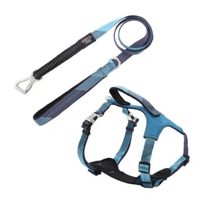 Pet Life Geo-Prene' 2-In-1 Shock Absorbing Neoprene Padded Reflective Leash Dog Harnesses