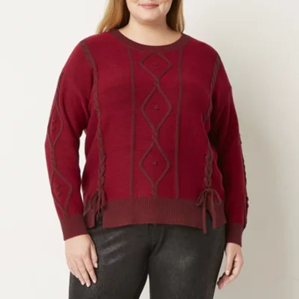 Frye and Co. Plus Womens Mock Neck Long Sleeve Pullover Sweater | Green  Tree Mall