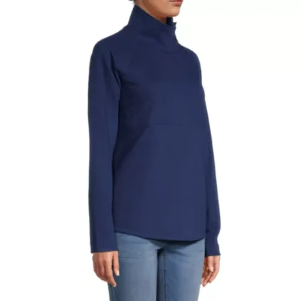 St. John's Bay Womens Mock Neck Long Sleeve Sweatshirt