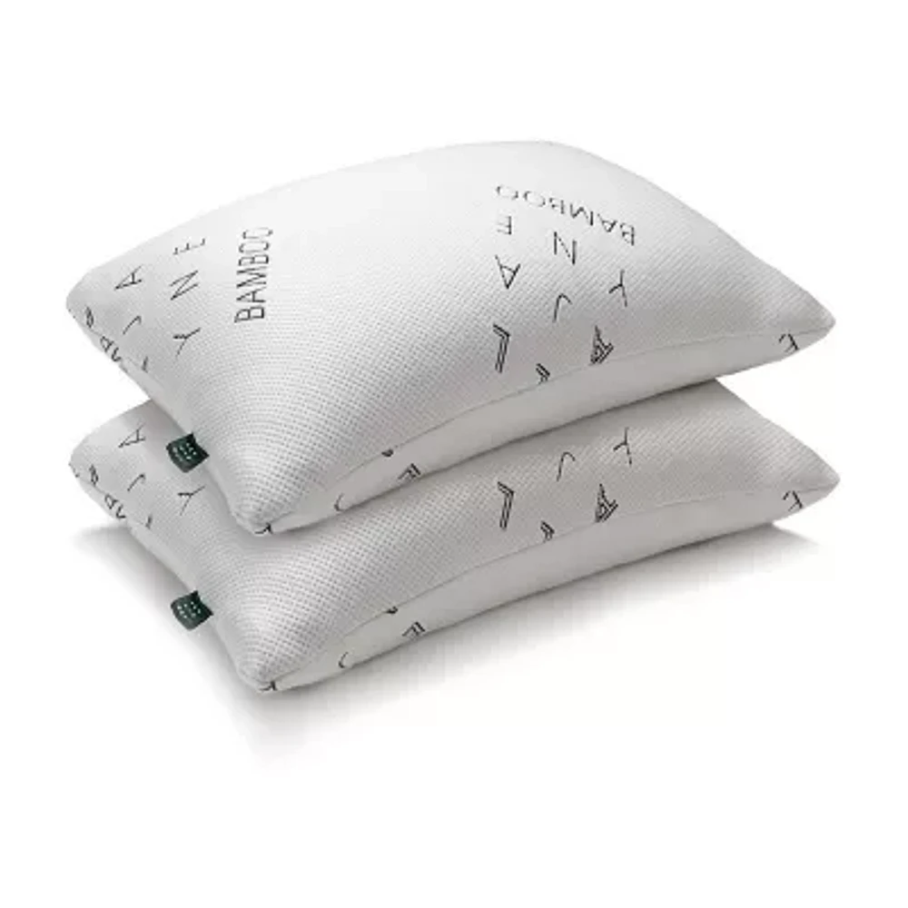 Ella Jayne Rayon Shredded Memory Foam Pillow, Adjustable Density, with Extra Fill and Carry Pouch, Set of 2