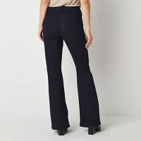 Worthington Womens Mid Rise Flare Flat Front Pant