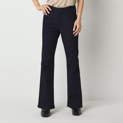 Worthington Womens Mid Rise Flare Flat Front Pant