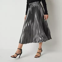 Worthington Womens Mid Rise Long Pleated Skirt