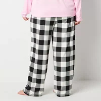 Sleep Chic Womens Plus Fleece Pajama Pants