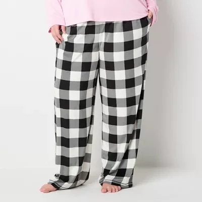 Sleep Chic Womens Plus Fleece Pajama Pants