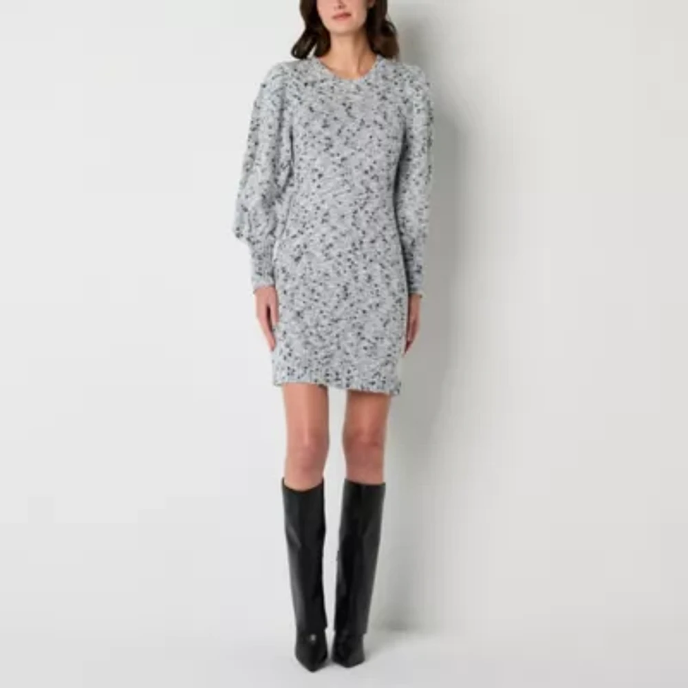 Melonie T Womens Long Sleeve Sweater Dress