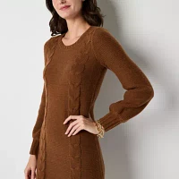 Melonie T Womens Long Sleeve Sweater Dress