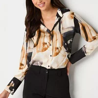 Worthington Womens Long Sleeve Regular Fit Button-Down Shirt