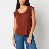 a.n.a Womens Scoop Neck Short Sleeve T-Shirt