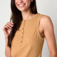 a.n.a Womens Split Crew Neck Sleeveless Tank Top