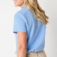 St. John's Bay Womens Short Sleeve Polo Shirt