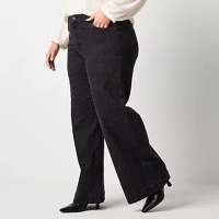 a.n.a - Plus Embellished Womens High Rise Wide Leg Jean