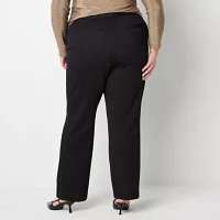 Worthington Plus Womens Straight Leg Trouser