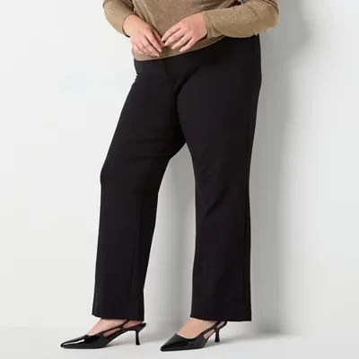 Worthington Plus Womens Straight Leg Trouser