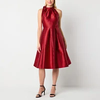 Danny & Nicole Womens Sleeveless Midi Fit + Flare Dress