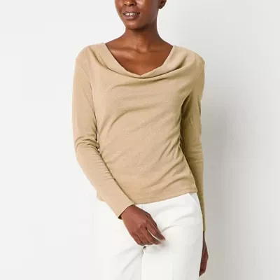 Worthington Womens Cowl Neck Blouse