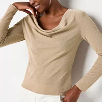 Worthington Womens Cowl Neck Blouse