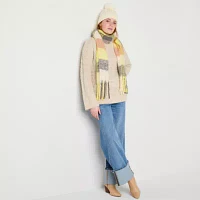 Mixit Chenille Beanie  And Buffalo Scarf Set 2-pc. Cold Weather