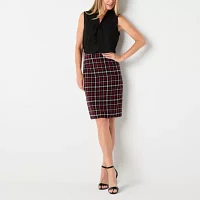 Black Label by Evan-Picone Plaid Womens Suit Skirt