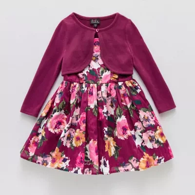 Lilt Toddler Girls Sleeveless Ruffled Sleeve Fit + Flare Dress