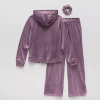 Xersion Ribbed Velour Little & Big Girls 3-pc. Pant Set