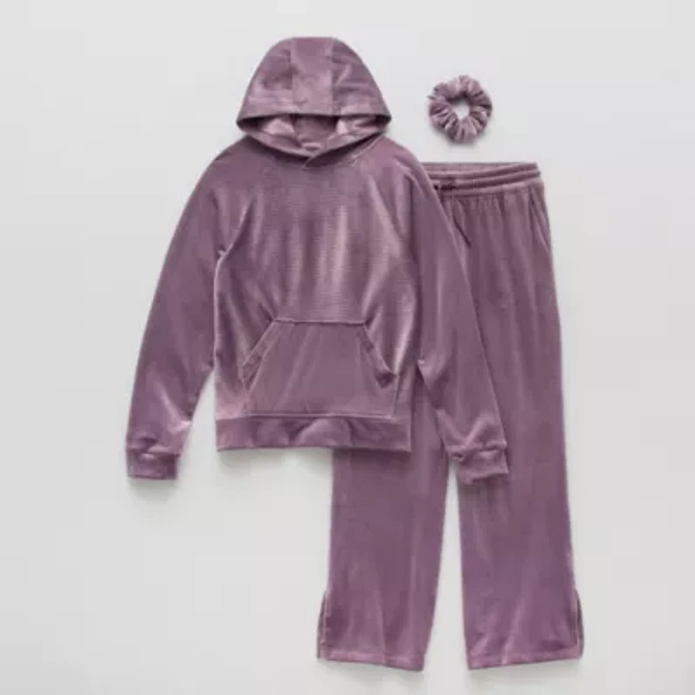 Xersion Ribbed Velour Little & Big Girls 3-pc. Pant Set