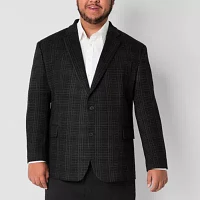 J. Ferrar Mens Big and Tall Plaid Stretch Fabric Classic Fit Sport Coat