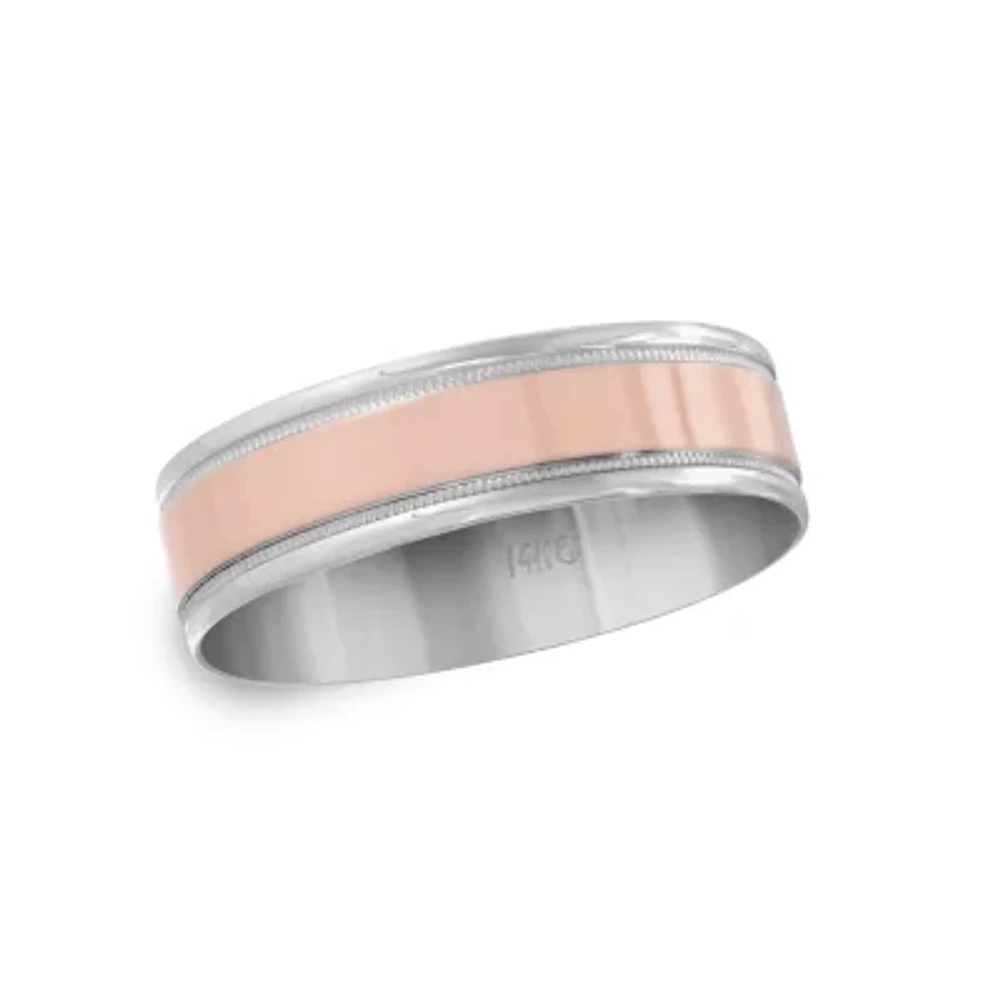 Mens 6MM 14K Gold Wedding Band