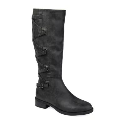 Journee Collection Womens Carly Stacked Heel Riding Boots