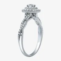 Signature By Modern Bride (H-I / I1) Womens 5/8 CT. T.W. Lab Grown White Diamond 10K Gold Cushion Side Stone Halo Bridal Set