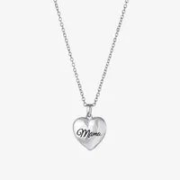 Silver Reflections Mama Pure Silver Over Brass 18 Inch Cable Heart Locket Necklace