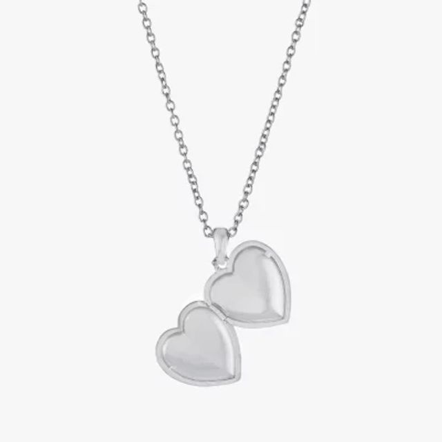 Silver Reflections Mama Pure Silver Over Brass 18 Inch Cable Heart Locket Necklace