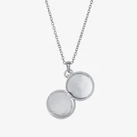 Silver Reflections Pure Silver Over Brass 18 Inch Cable Round Locket Necklace