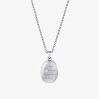 Silver Reflections Pure Silver Over Brass 18 Inch Cable Oval Locket Necklace