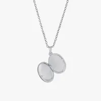 Silver Reflections Pure Silver Over Brass 18 Inch Cable Oval Locket Necklace