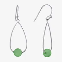 Silver Treasures Aventurine Sterling Silver Drop Earrings