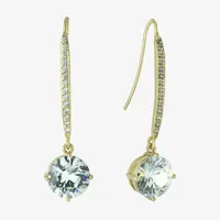 Sparkle Allure Cubic Zirconia 14K Gold Over Brass Drop Earrings