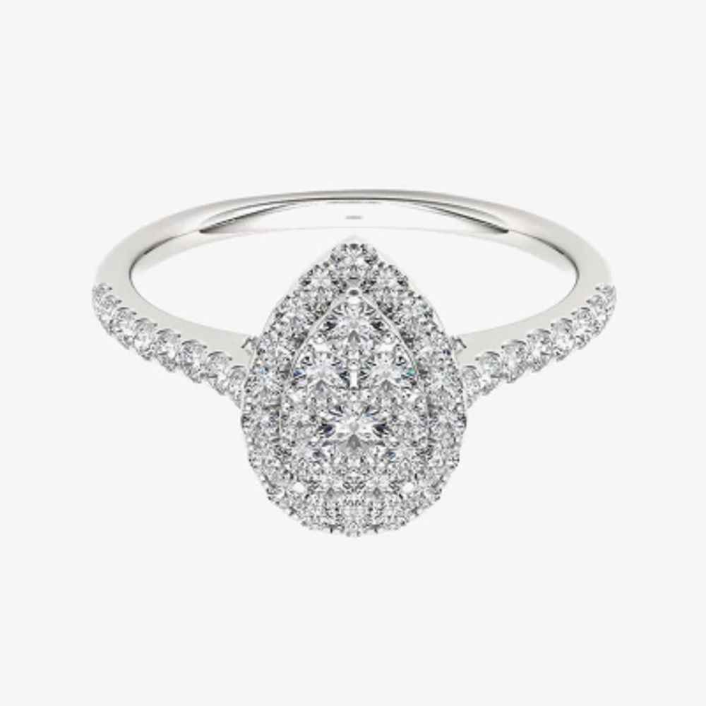 3/4 CT.T.W. Natural Diamond 10K Gold Pear-Shaped Engagement Ring