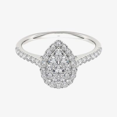 3/4 CT.T.W. Natural Diamond 10K Gold Pear-Shaped Engagement Ring