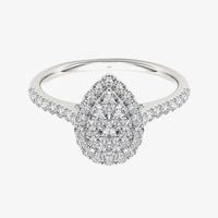 3/4 CT.T.W. Natural Diamond 10K Gold Pear-Shaped Engagement Ring