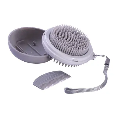 Pet Life Bravel 3-In-1 Travel Pocketed Dual Grooming Brush And Comb Dog Comb