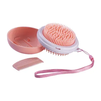 Pet Life Brave 3-In-1 Travel Pocketed Dual Grooming Brush And Comb Dog Comb