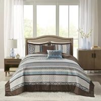 Madison Park Dartmouth 5 Piece Reversible Jacquard Bedspread Set