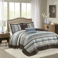 Madison Park Dartmouth 5 Piece Reversible Jacquard Bedspread Set