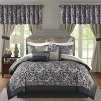 Madison Park Essentials Cadence 24-Pc Complete Bedding Set with Sheets and Window Treatments