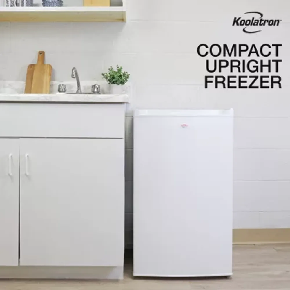 Compact Upright Freezer- 3.1 cu ft (88L)- White- Frost-Free- Flat Back