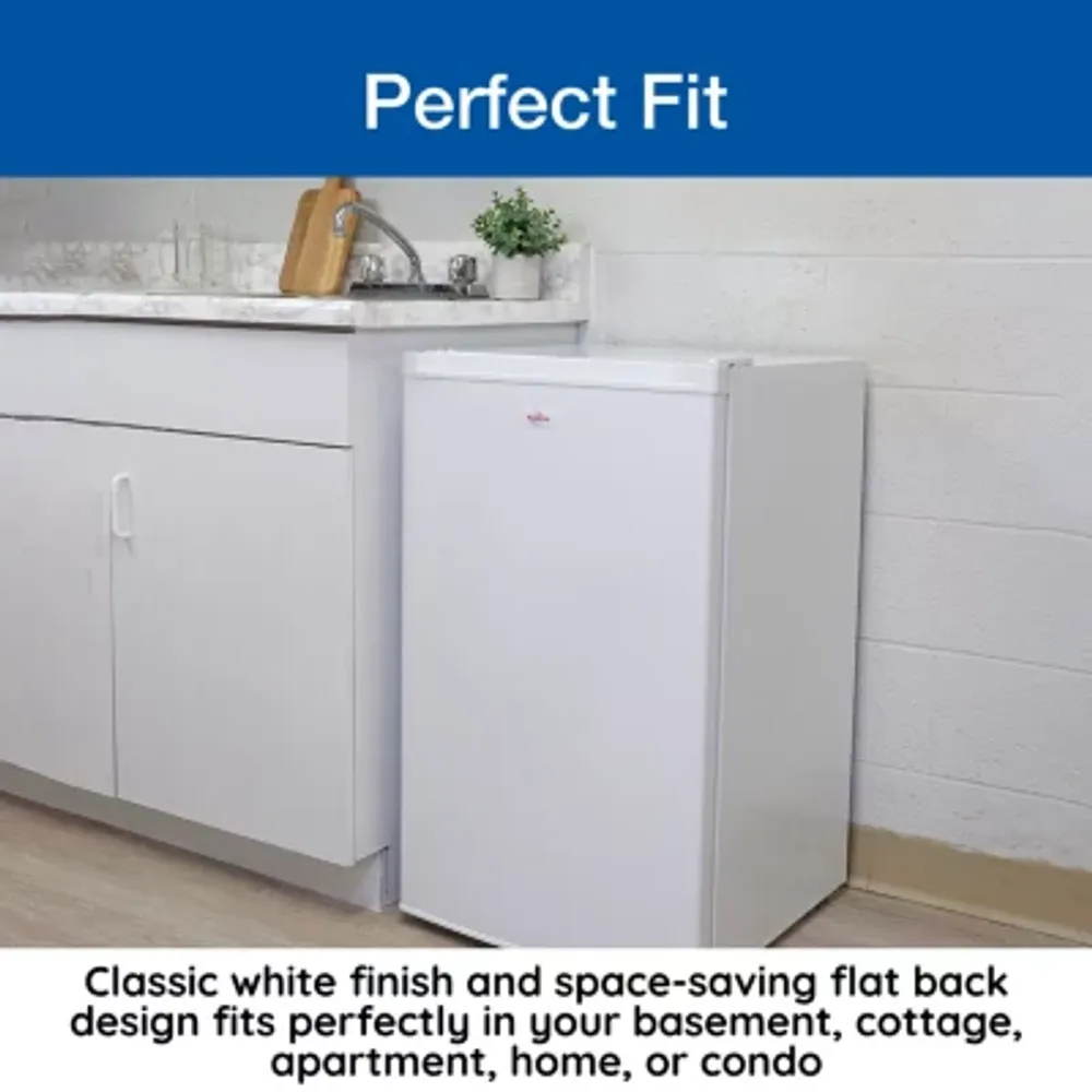 Compact Upright Freezer- 3.1 cu ft (88L)- White- Frost-Free- Flat Back