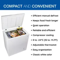 Koolatron Compact Chest Freezer 5.0 cu ft (155L) White- Manual Defrost