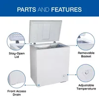 Koolatron Compact Chest Freezer 5.0 cu ft (155L) White- Manual Defrost