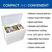 Koolatron Large Chest Freezer 7.0 cu ft (195L) White- Manual Defrost